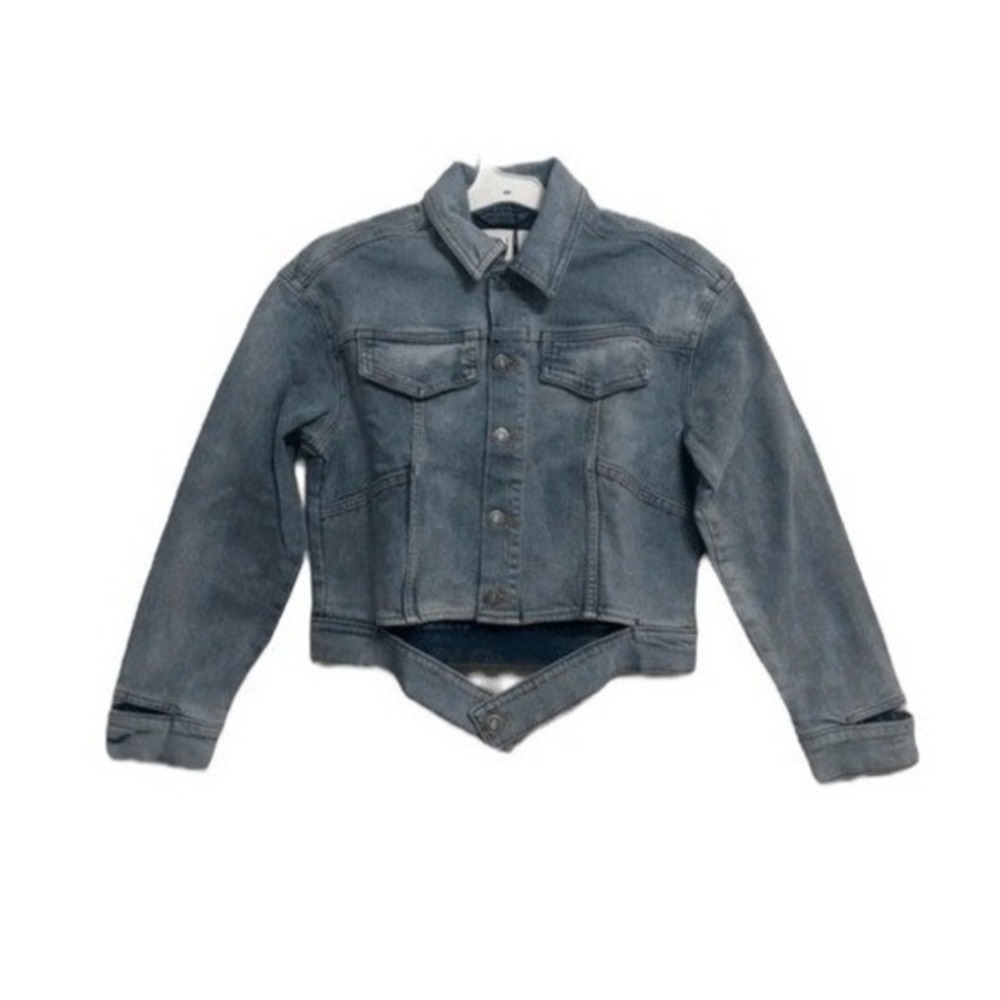 LNDN Landon Denim Crop Classic Denim‎ Jean Jacket Cutouts S